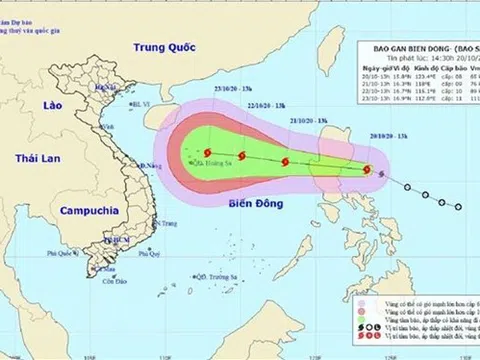 Bão số 8 di chuyển theo hướng Tây Tây Bắc hướng vào biển Đông